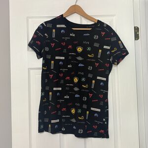 Jordan Air Flight Graphic T-shirt Womens XL Black Cotton Short Sleeve Crew Neck